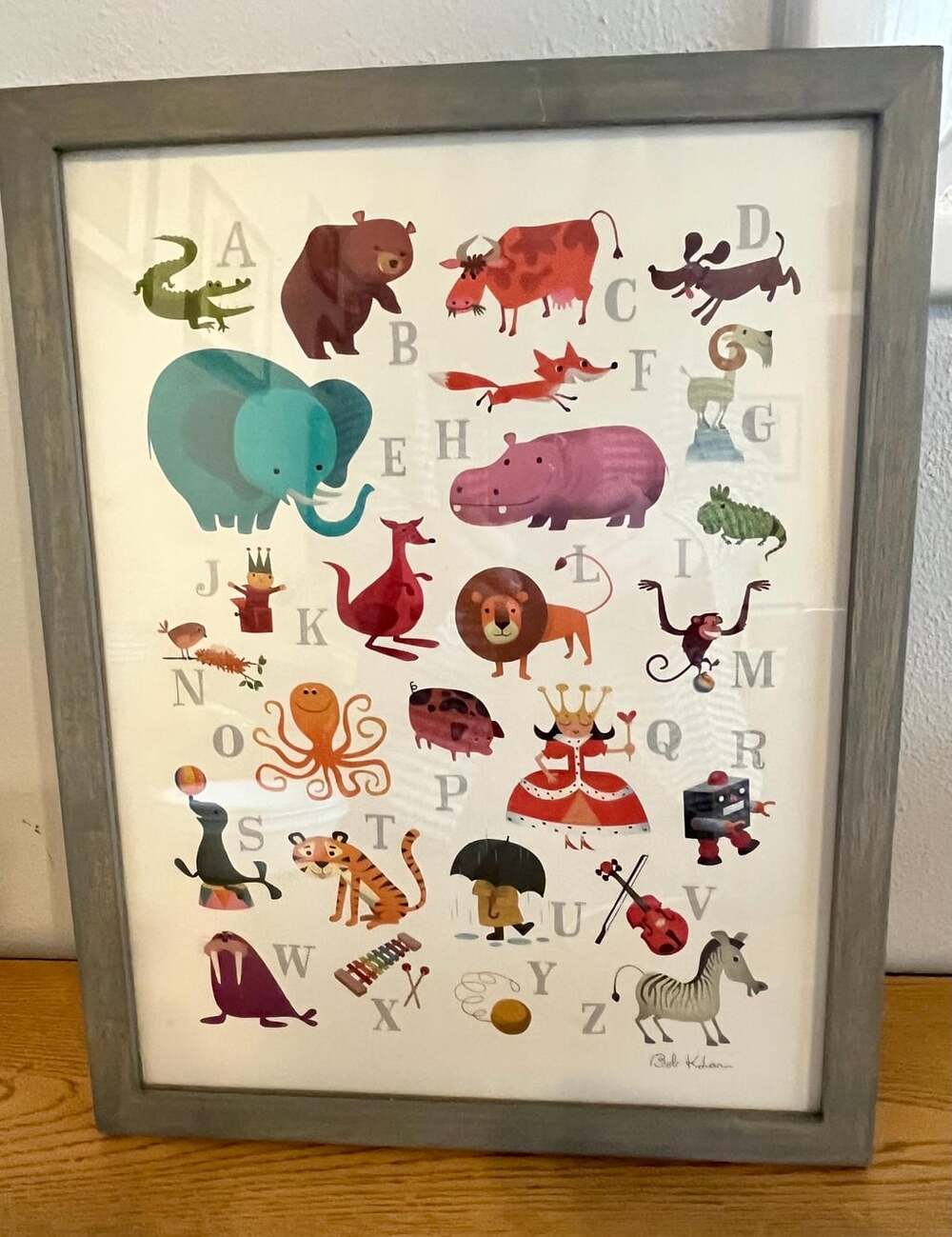 Bob Kolar Illustrated Alphabet Print | Hallmark Exclusive | Framed Under Glass